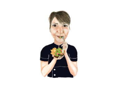 Logo, retratos, lona e ilustraciones del menú de Veggie Pita