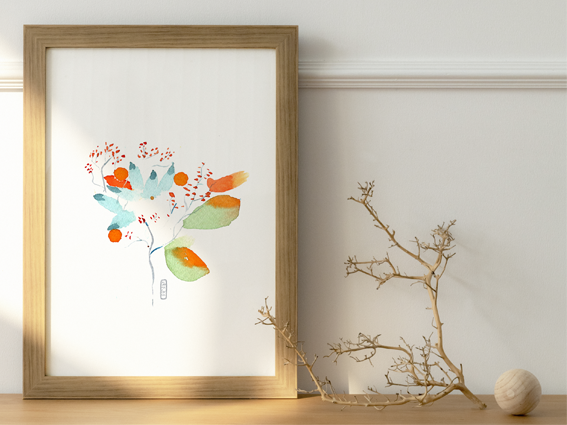 Lámina ilustrada Naturaleza Zen 1