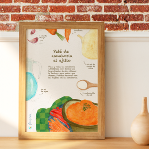 Lámina Receta Paté de zanahoria al ajillo