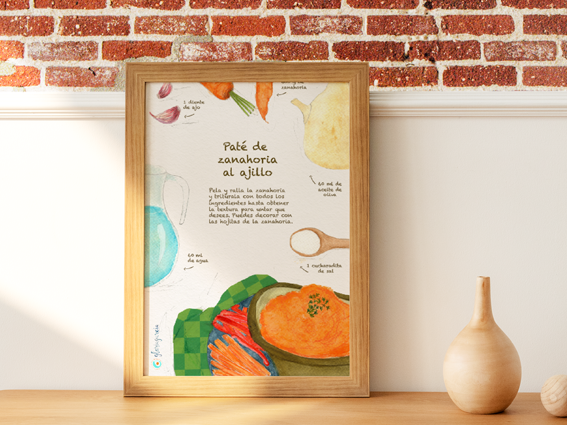 Lámina Receta Paté de zanahoria al ajillo