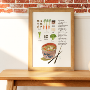 Lámina Receta Sopa de miso
