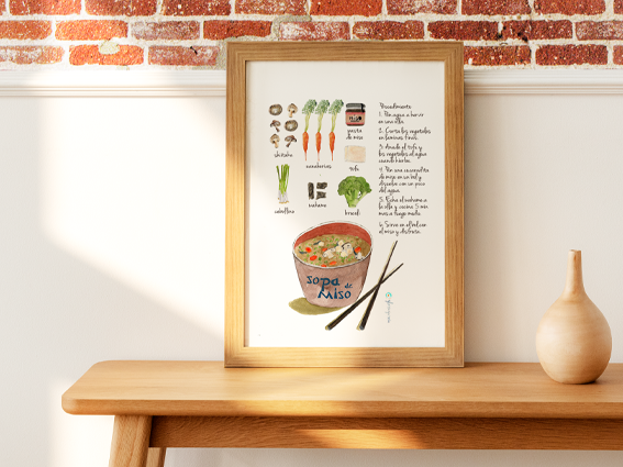 Lámina Receta Sopa de miso