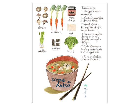 Lámina Receta Sopa de miso - Imagen 3