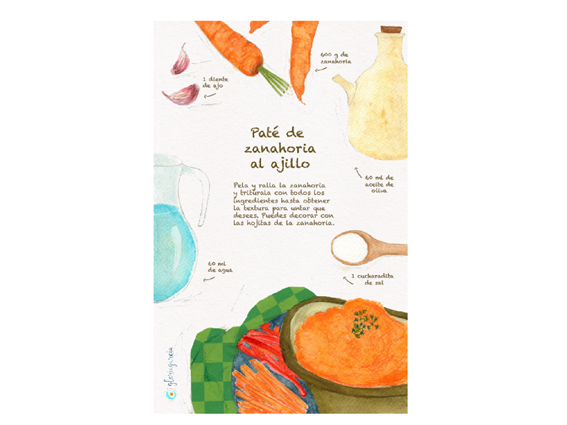 Lámina Receta Paté de zanahoria al ajillo - Imagen 3